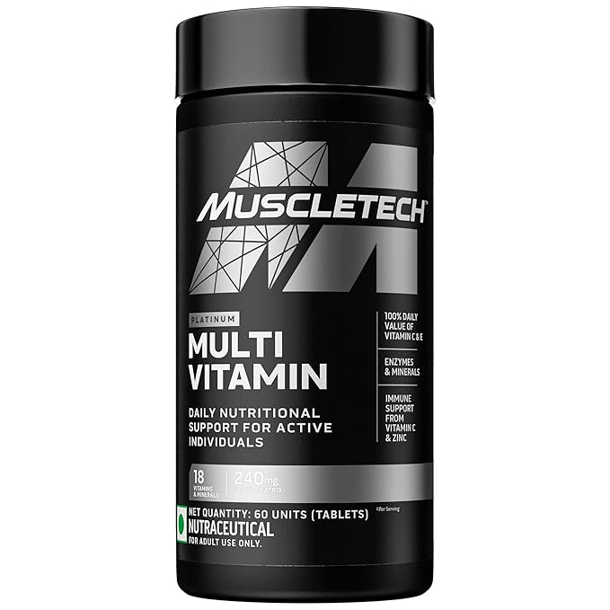 MuscleTech Multi – Daily Multivitamin for Energy, Immunity & Performance (60 Tablets)